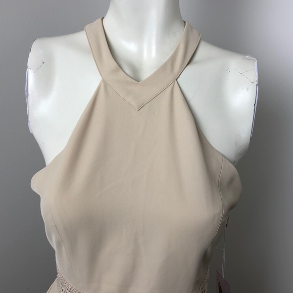 Forever21 Beige Halter Open Back Mini Romper Size S - Picture 2 of 12